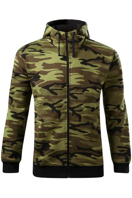 Camouflage-sweatshirt voor heren - camouflage groen, S