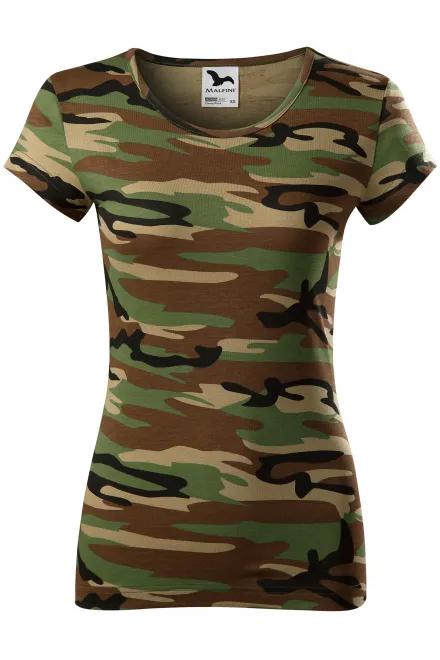 Camouflage T-shirt voor dames - camouflage bruin, XS