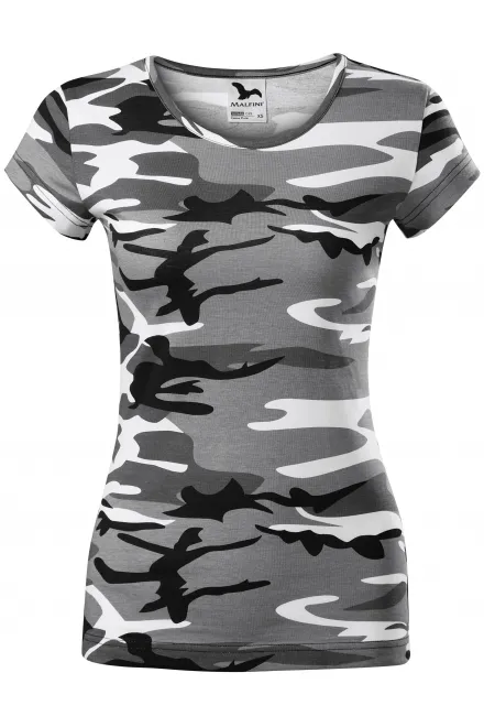 Camouflage T-shirt voor dames - camouflage grijs, XS