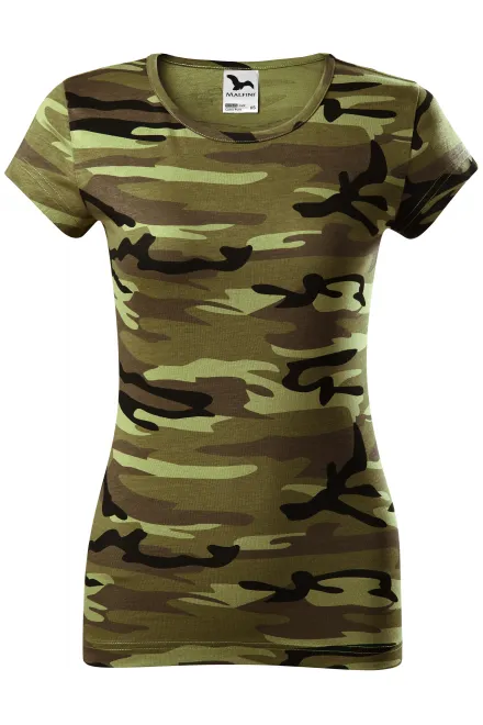 Camouflage T-shirt voor dames - camouflage groen, XS