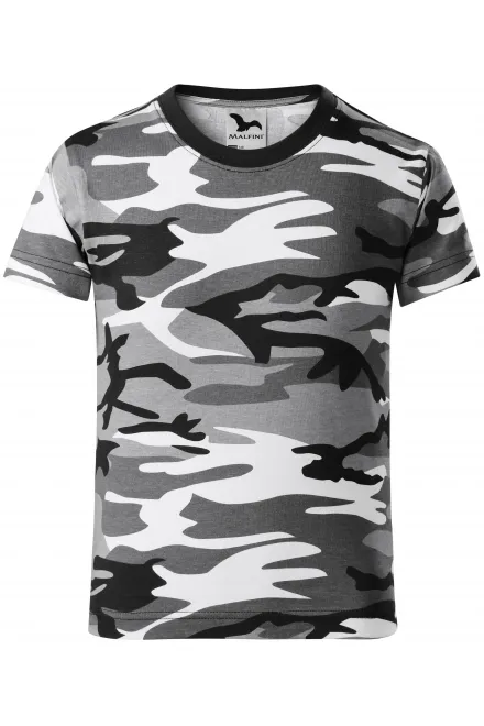 Camouflage T-shirt voor kinderen - camouflage grijs, 134 cm / 8 jaar