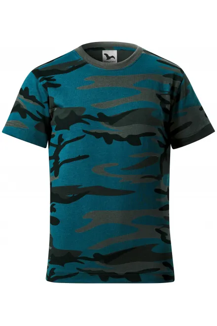Camouflage T-shirt voor kinderen - camouflageblauw, 134 cm / 8 jaar