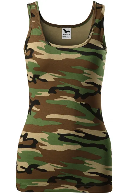 Camouflage tanktop voor dames - camouflage bruin, M
