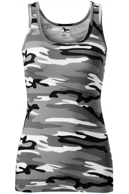 Camouflage tanktop voor dames - camouflage grijs, M