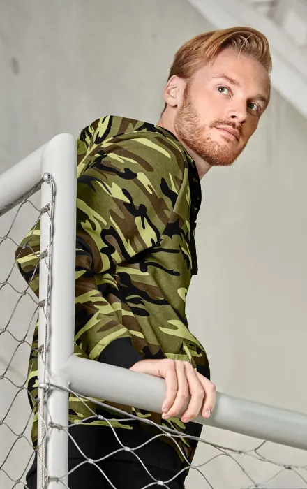 Camouflage-sweatshirt voor heren, camouflage groen Camouflage-sweatshirt voor heren, camouflage groen