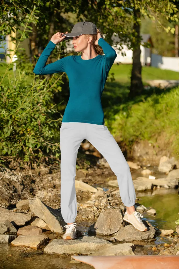 Dames joggingbroek met zakken, witte Dames joggingbroek met zakken, witte