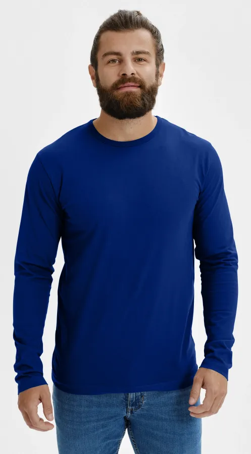 Heren T-shirt met lange mouwen, koningsblauw Heren T-shirt met lange mouwen, koningsblauw