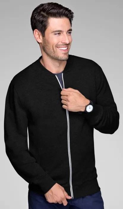 Herensweatshirt met verborgen zakken, zwart