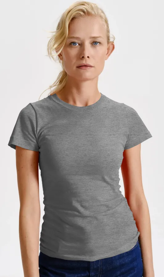 Klassiek dames T-shirt, donkergrijs marmer Klassiek dames T-shirt, donkergrijs marmer