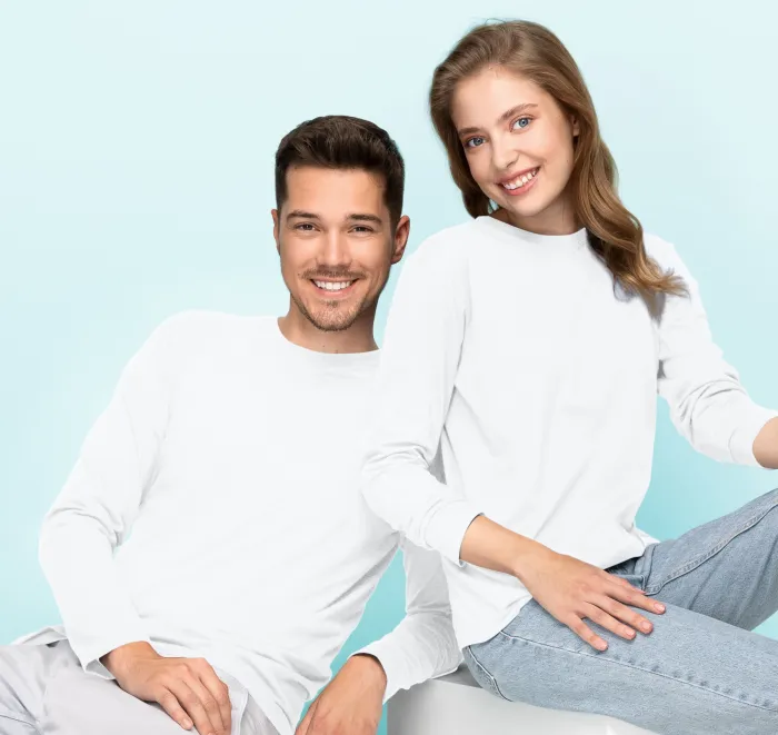 Lichtgewicht T-shirt met lange mouwen, witte