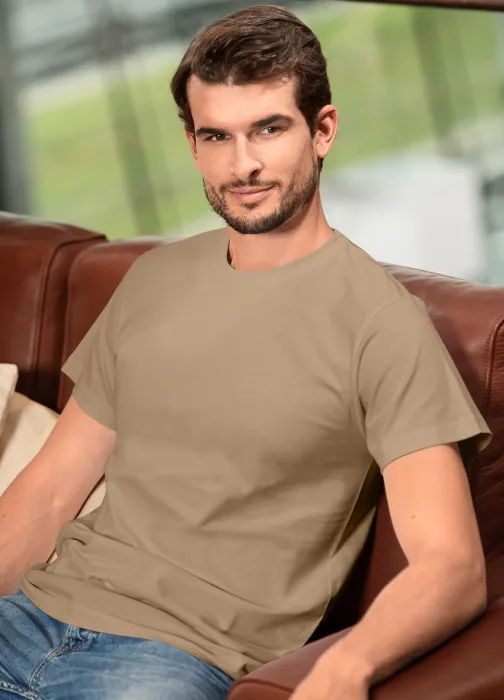 Uniseks T-shirt met een hoger gewicht, sandy