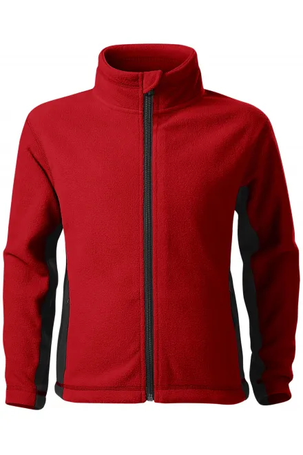 Contrasterend fleecejack voor kinderen - rood, 122 cm / 6 jaar