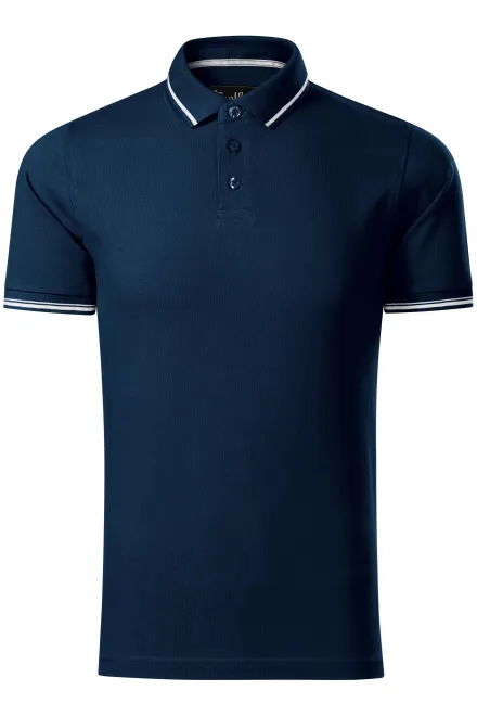 Contrasterend poloshirt voor heren - donkerblauw, XL