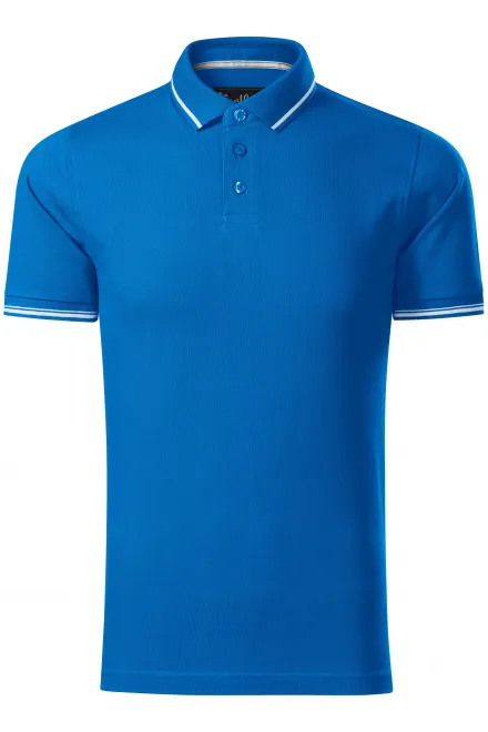 Contrasterend poloshirt voor heren - oceaanblauw, XL