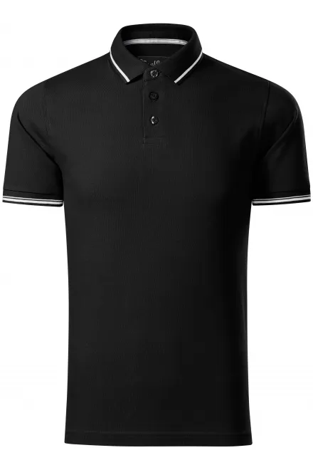Contrasterend poloshirt voor heren - zwart, XL