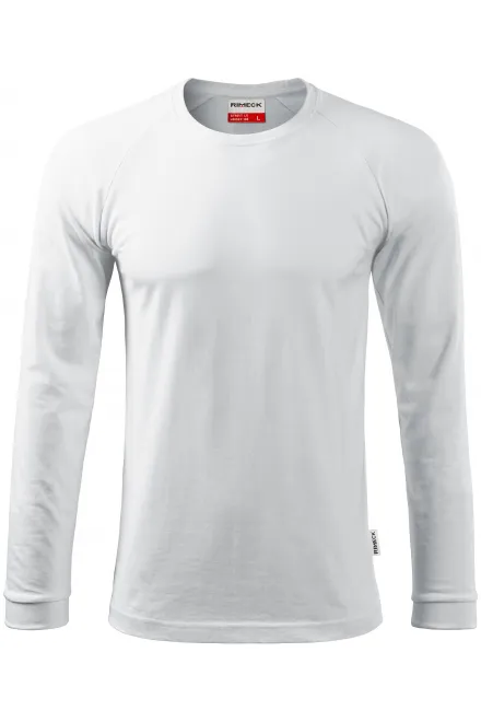 Contrasterend T-shirt voor heren met lange mouwen - witte, M