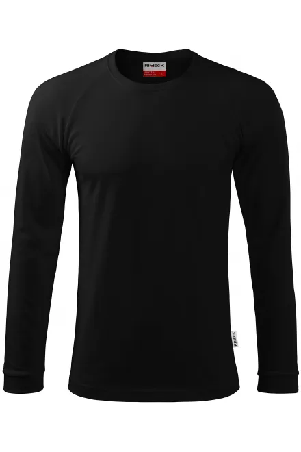 Contrasterend T-shirt voor heren met lange mouwen - zwart, M