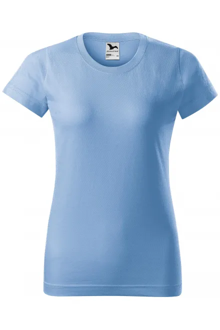 Dames eenvoudig T-shirt - hemelsblauw, XS