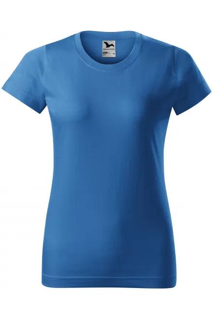 Dames eenvoudig T-shirt - lichtblauw, XS