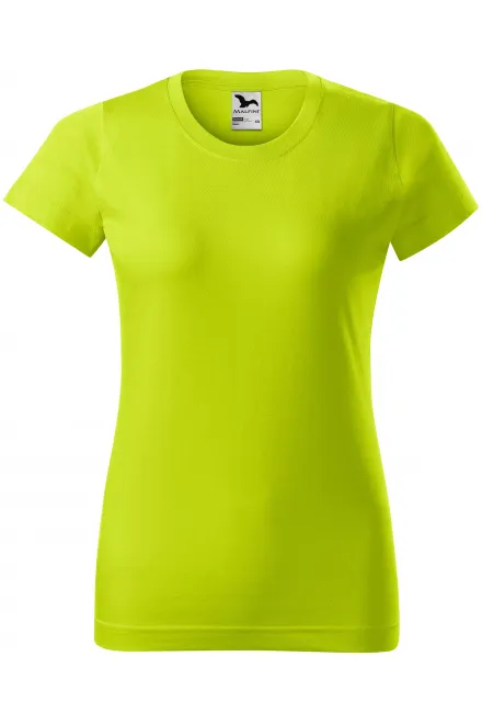 Dames eenvoudig T-shirt - limoen groen, XS