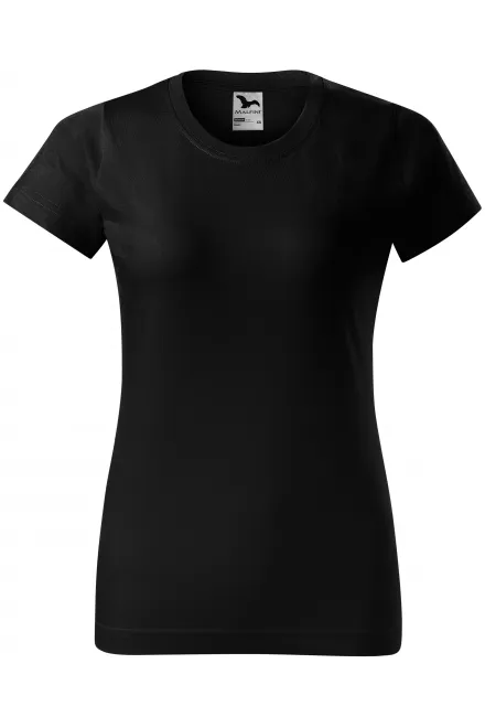 Dames eenvoudig T-shirt - zwart, XS