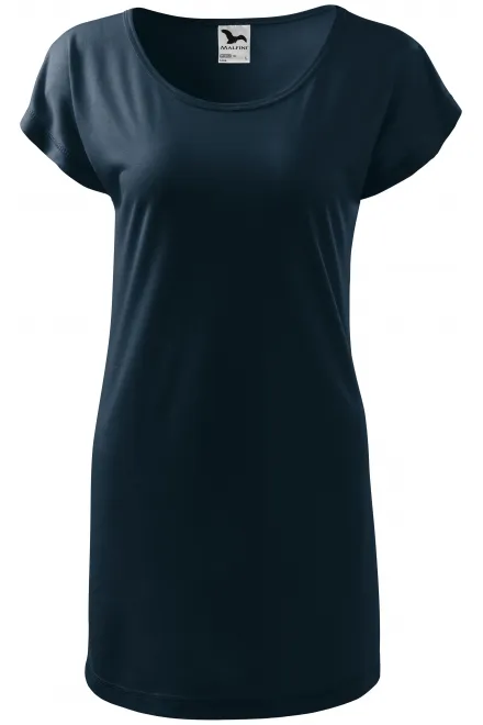 Dames lang T-shirt/jurk - donkerblauw, M
