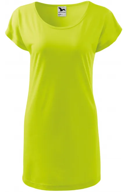 Dames lang T-shirt/jurk - limoen groen, M