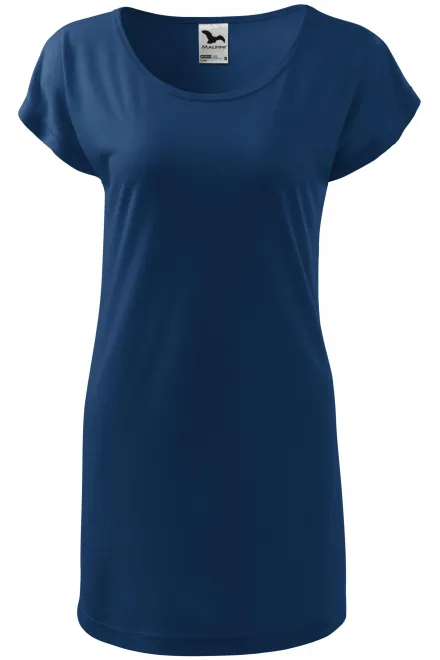 Dames lang T-shirt/jurk - middernachtblauw, M