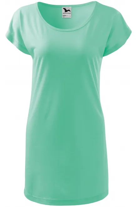 Dames lang T-shirt/jurk - munt, M