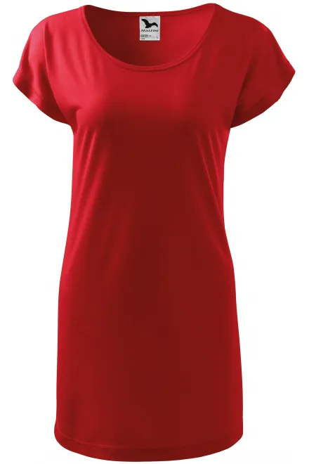 Dames lang T-shirt/jurk - rood, M