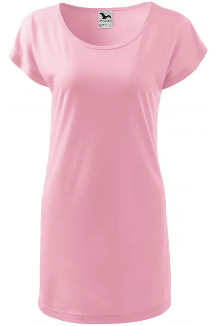 Dames lang T-shirt/jurk - roze, M