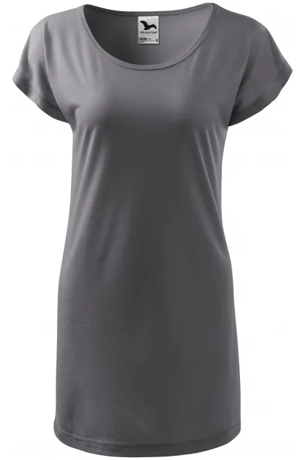 Dames lang T-shirt/jurk - staal grijs, M