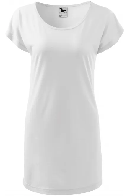 Dames lang T-shirt/jurk - witte, M