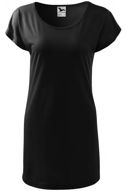 Dames lang T-shirt/jurk - zwart, M