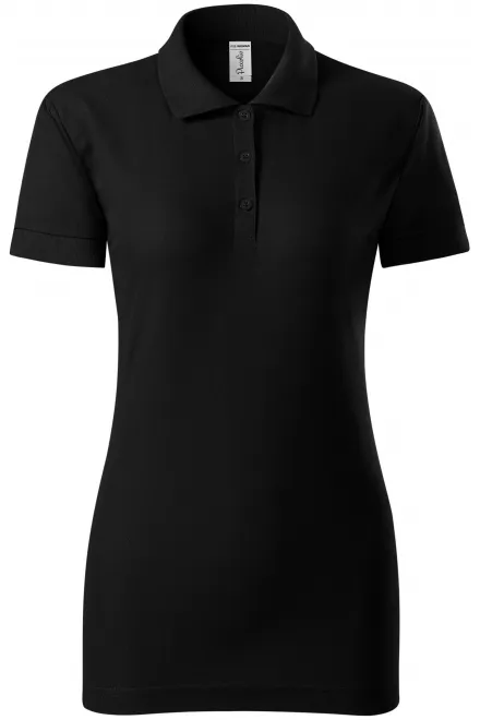 Dames nauwsluitend poloshirt - zwart, S