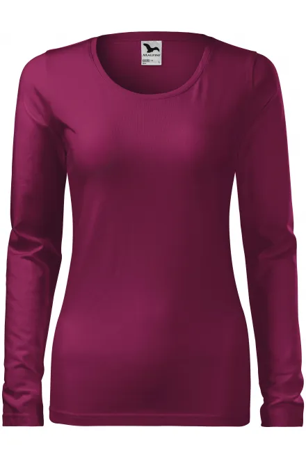 Dames nauwsluitend T-shirt met lange mouwen - fuchsia, S