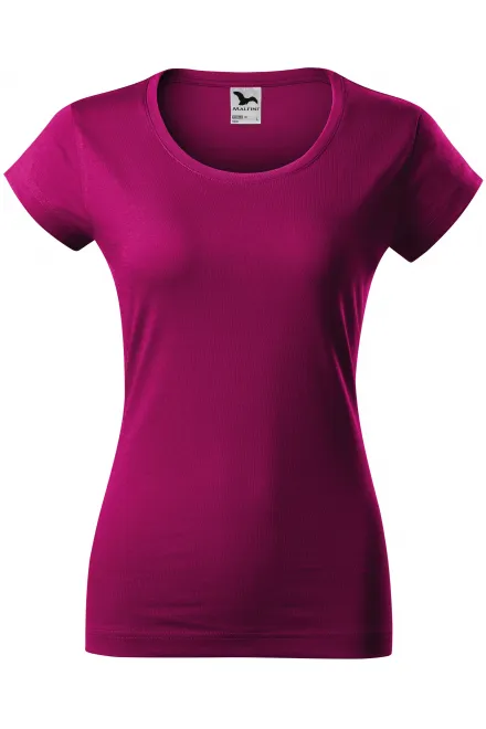 Dames slim fit T-shirt met ronde halslijn - fuchsia, XS