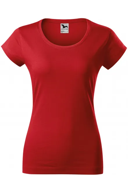 Dames slim fit T-shirt met ronde halslijn - rood, XS