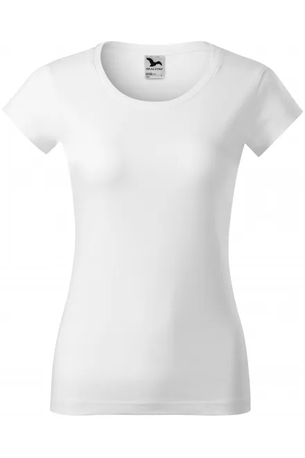 Dames slim fit T-shirt met ronde halslijn - witte, XS