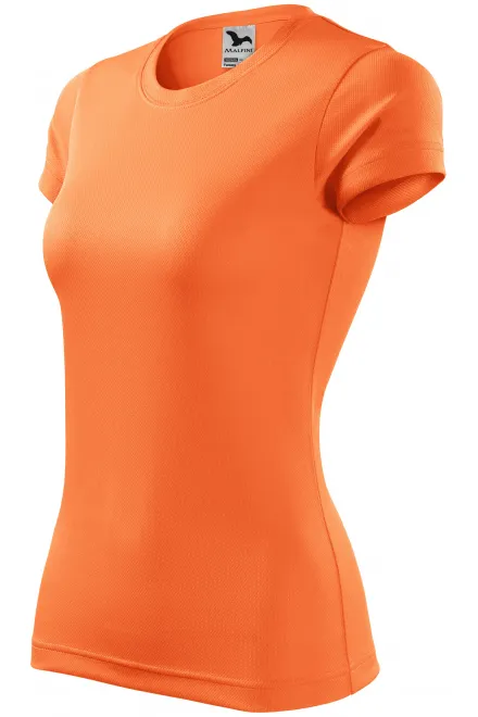 Dames sport T-shirt, neon mandarijn