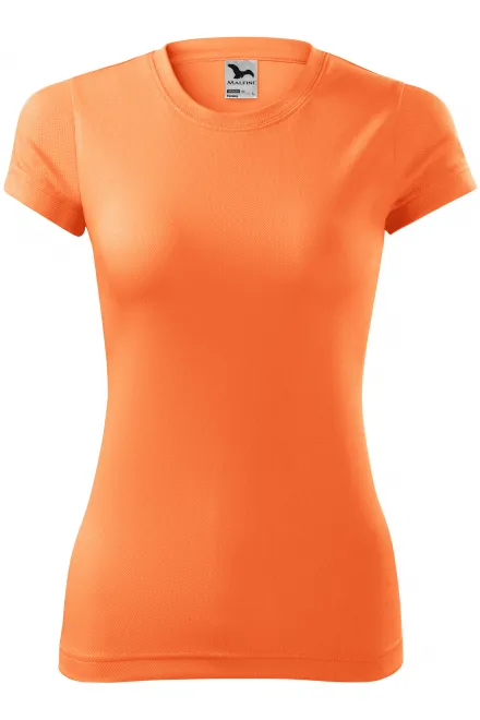 Dames sport T-shirt - neon mandarijn, M
