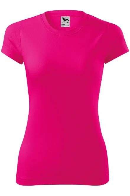 Dames sport T-shirt - neon roze, M