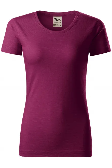 Dames T-shirt, gestructureerd biologisch katoen - fuchsia, M