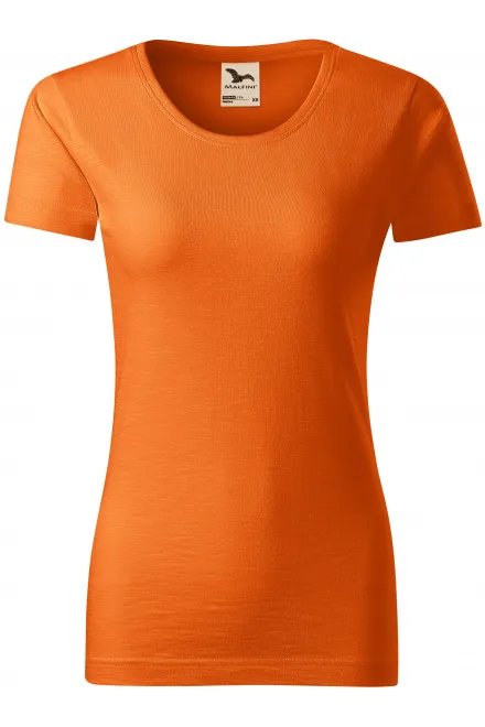 Dames T-shirt, gestructureerd biologisch katoen - oranje, M