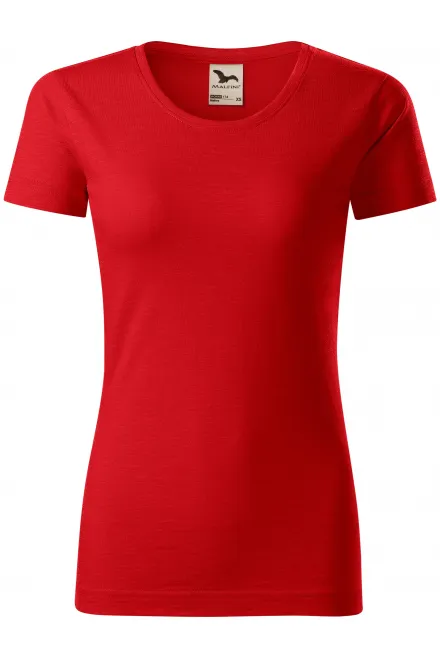 Dames T-shirt, gestructureerd biologisch katoen - rood, M