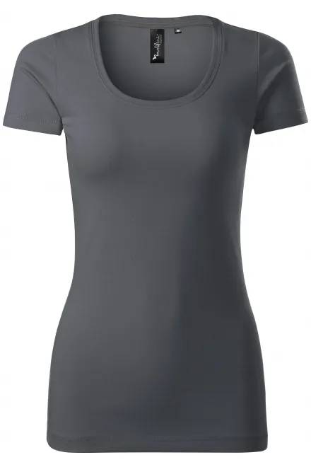 Dames T-shirt met decoratieve stiksels - lichtgrijze, XS