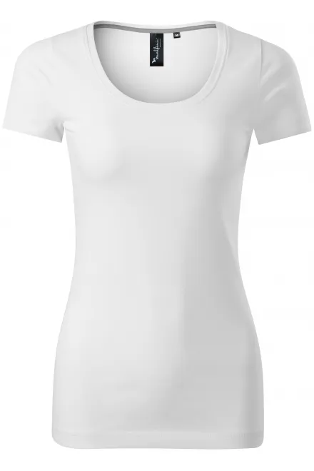 Dames T-shirt met decoratieve stiksels - witte, XS