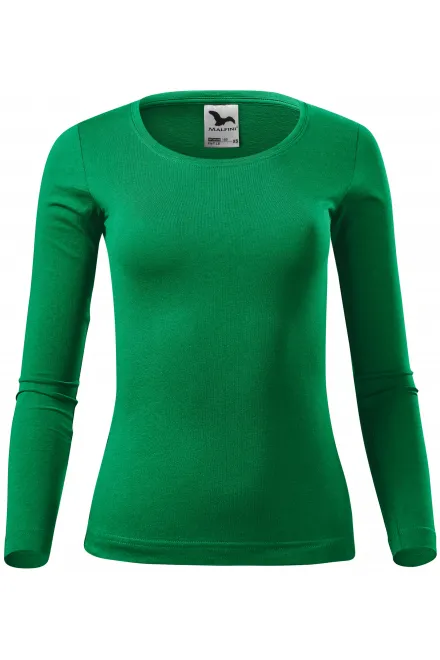 Dames T-shirt met lange mouwen - gras groen, XS