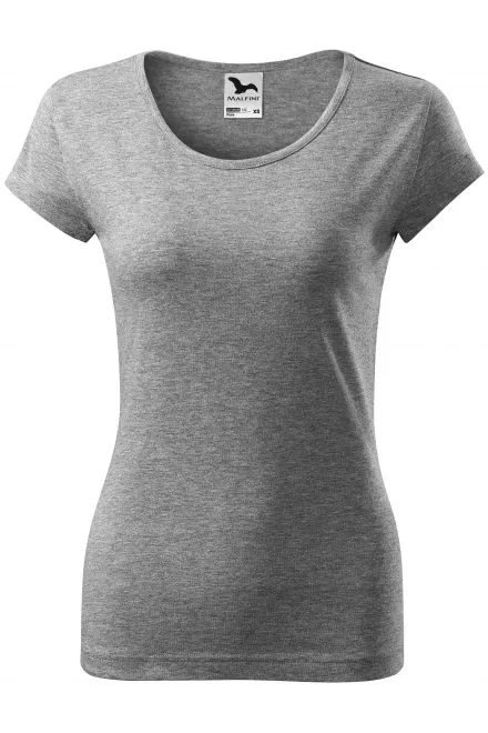 Dames T-shirt met zeer korte mouwen - donkergrijs marmer, XS