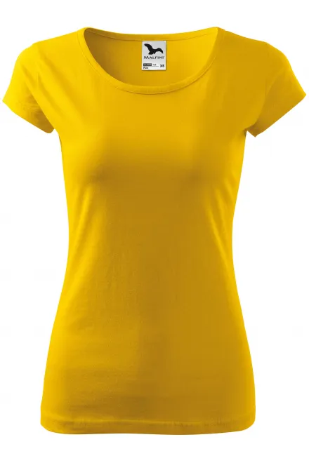 Dames T-shirt met zeer korte mouwen - geel, XS